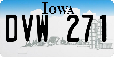 IA license plate DVW271
