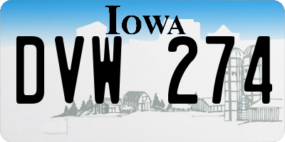 IA license plate DVW274