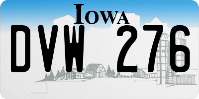 IA license plate DVW276