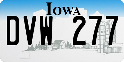 IA license plate DVW277