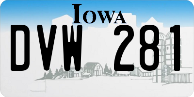 IA license plate DVW281