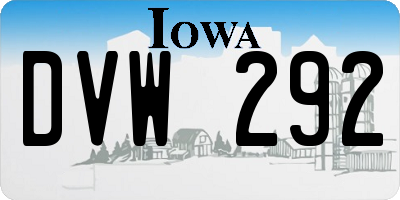 IA license plate DVW292