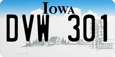 IA license plate DVW301