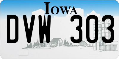 IA license plate DVW303