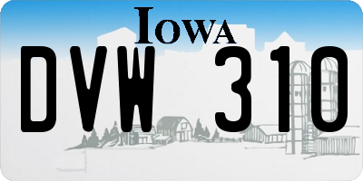 IA license plate DVW310