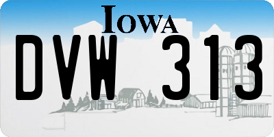 IA license plate DVW313