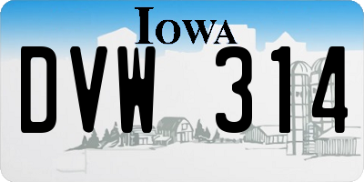IA license plate DVW314
