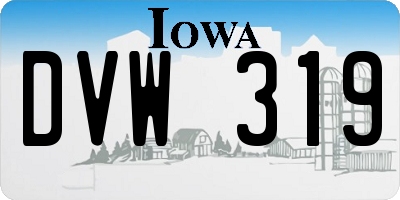 IA license plate DVW319