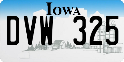 IA license plate DVW325