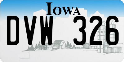 IA license plate DVW326