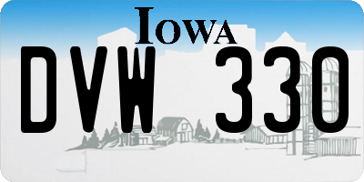 IA license plate DVW330