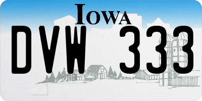 IA license plate DVW333