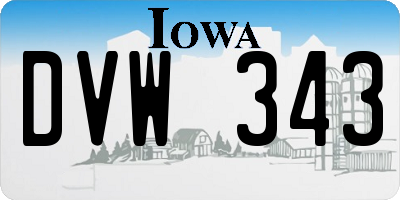 IA license plate DVW343