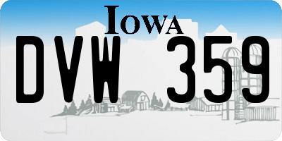 IA license plate DVW359