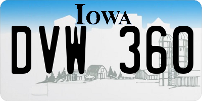IA license plate DVW360