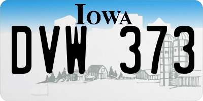IA license plate DVW373