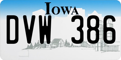 IA license plate DVW386