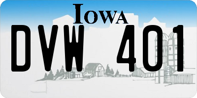 IA license plate DVW401