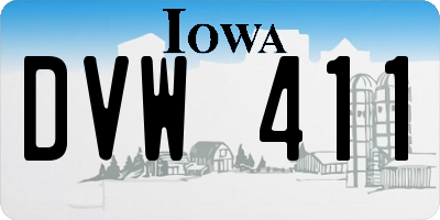 IA license plate DVW411