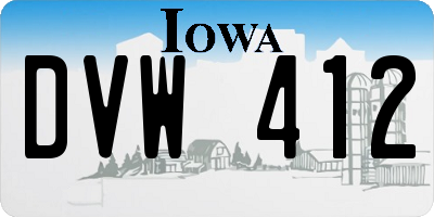 IA license plate DVW412