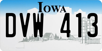 IA license plate DVW413