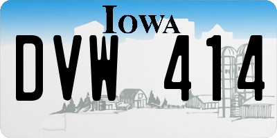 IA license plate DVW414