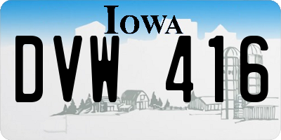 IA license plate DVW416