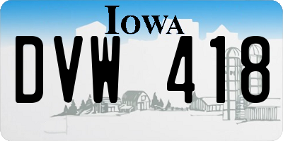 IA license plate DVW418