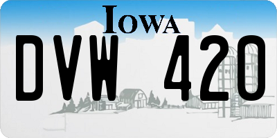 IA license plate DVW420