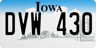 IA license plate DVW430