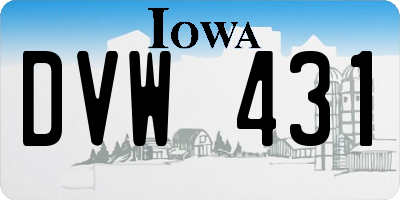 IA license plate DVW431