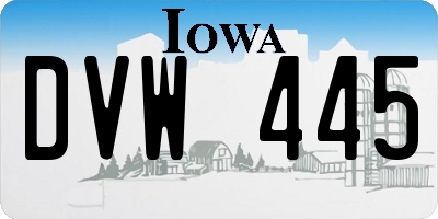 IA license plate DVW445