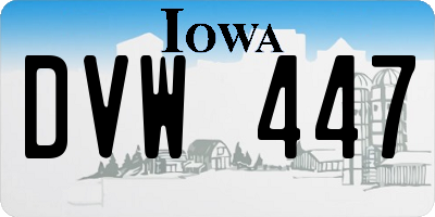 IA license plate DVW447
