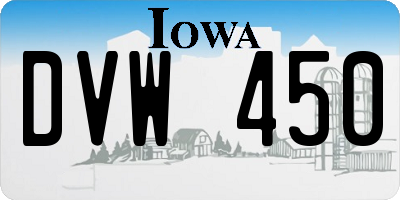 IA license plate DVW450