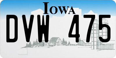 IA license plate DVW475