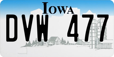 IA license plate DVW477