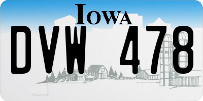 IA license plate DVW478