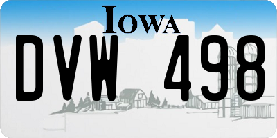 IA license plate DVW498