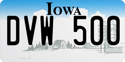 IA license plate DVW500