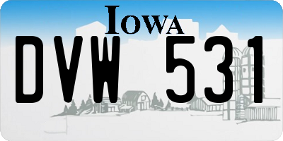 IA license plate DVW531