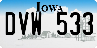IA license plate DVW533