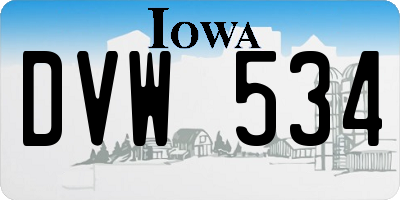 IA license plate DVW534