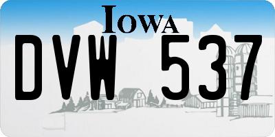 IA license plate DVW537