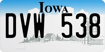 IA license plate DVW538