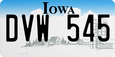 IA license plate DVW545