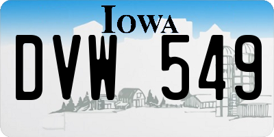 IA license plate DVW549
