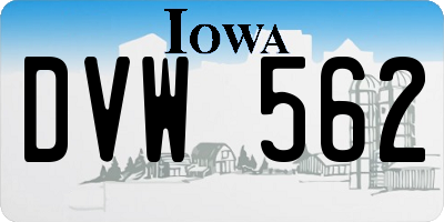 IA license plate DVW562