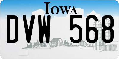 IA license plate DVW568