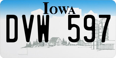 IA license plate DVW597