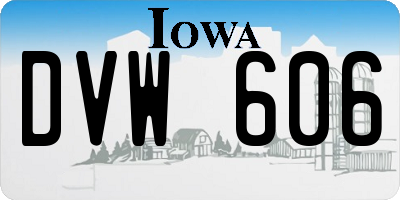 IA license plate DVW606